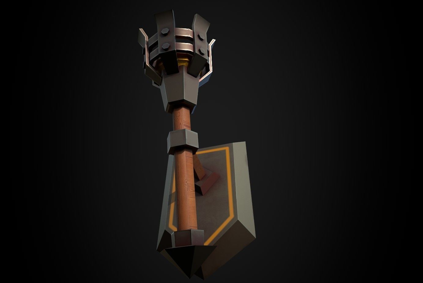 Torch sword Low-poly 3D model_16