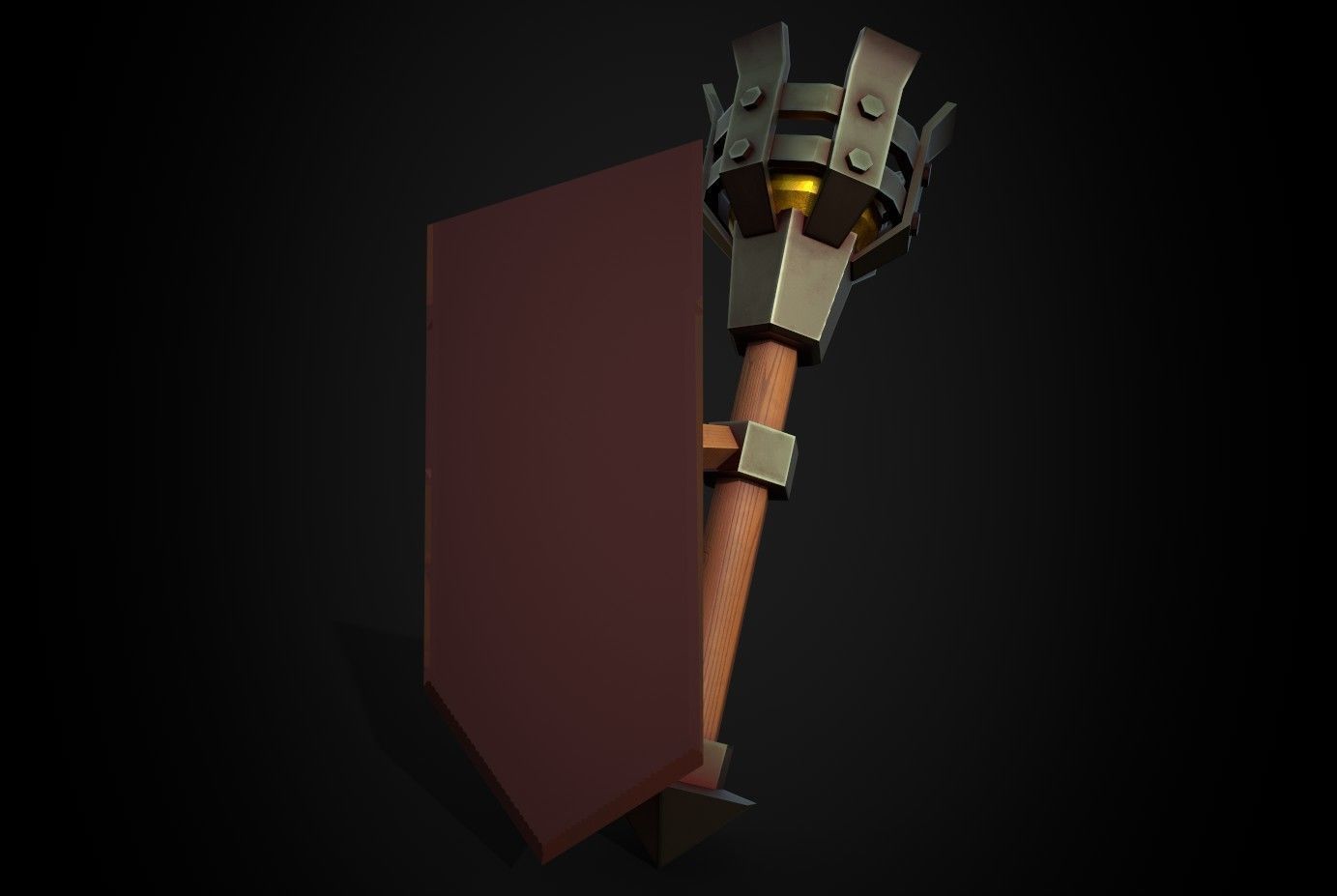 Torch sword Low-poly 3D model_14