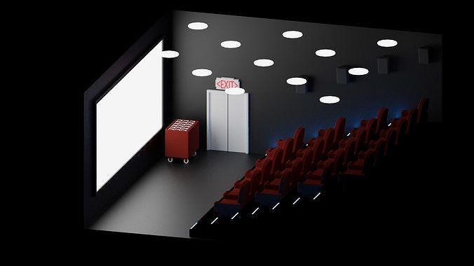 Movie Theater Low-poly 3D model
