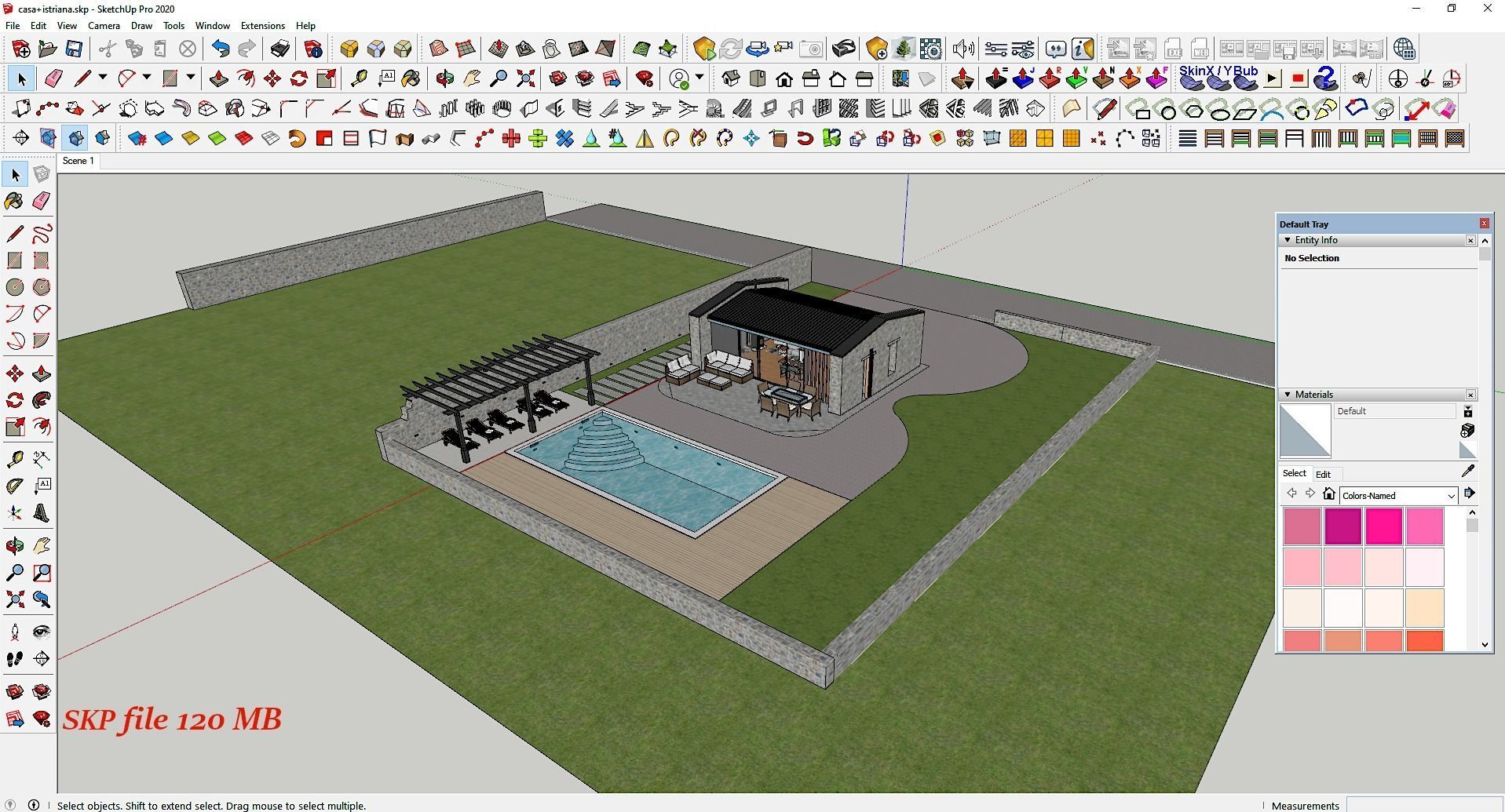 Cassa Zala Istriana modern bungalow vacation house Low-poly 3D model_9