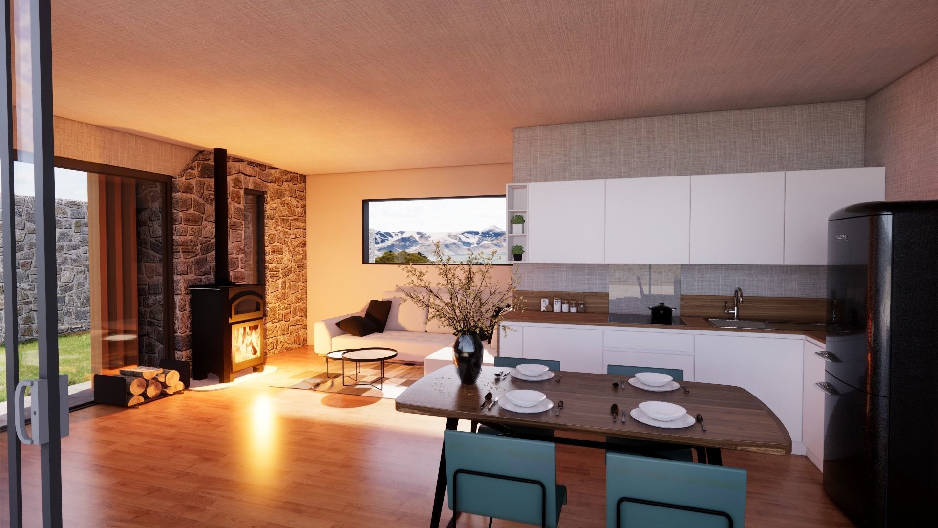 Cassa Zala Istriana modern bungalow vacation house Low-poly 3D model_4