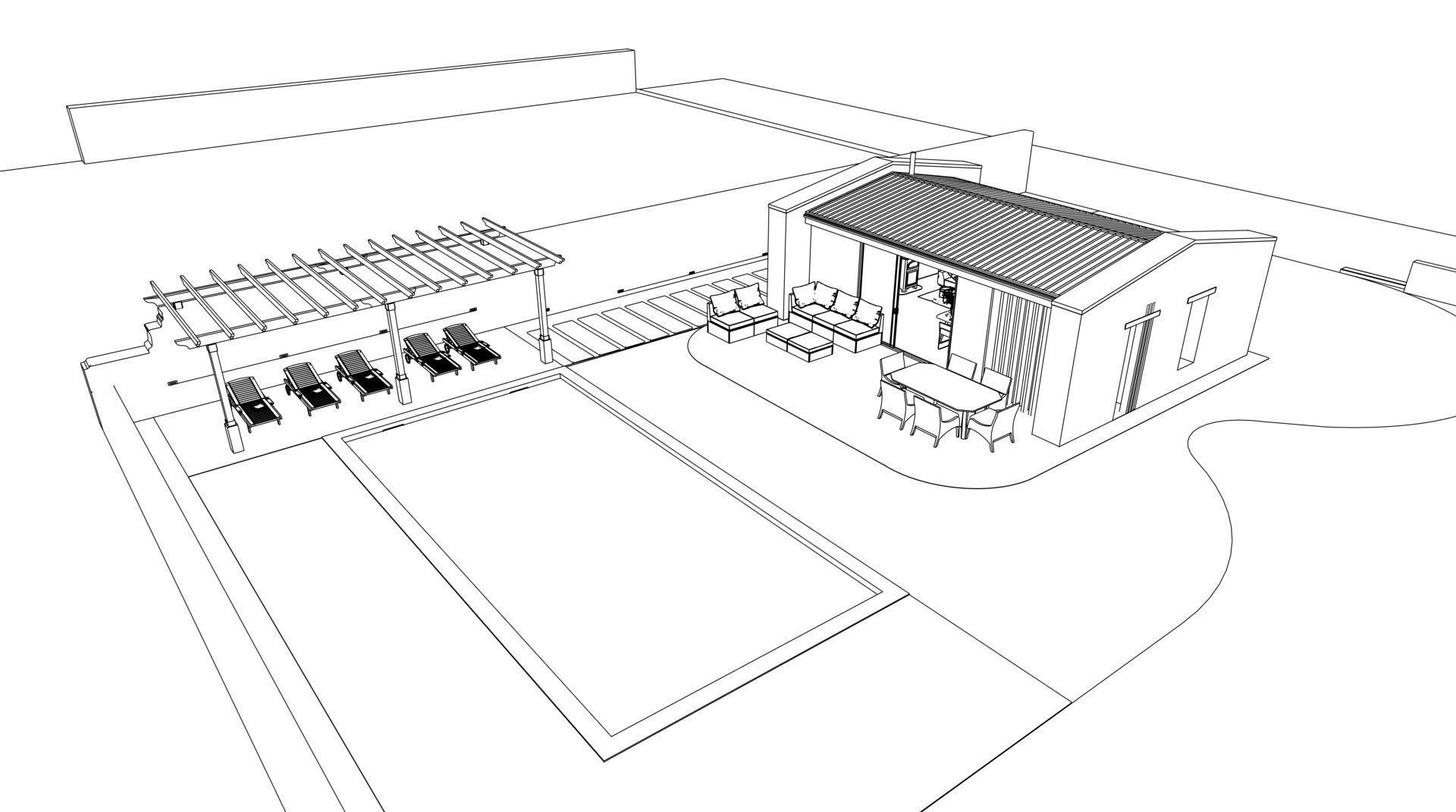 Cassa Zala Istriana modern bungalow vacation house Low-poly 3D model_14