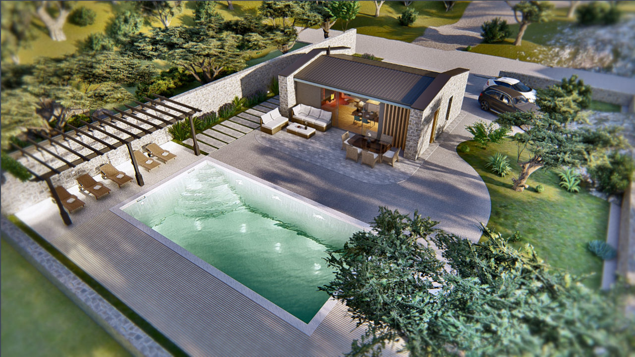 Cassa Zala Istriana modern bungalow vacation house Low-poly 3D model_12