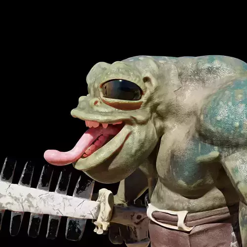 Frog Warrior Low-poly 3D model