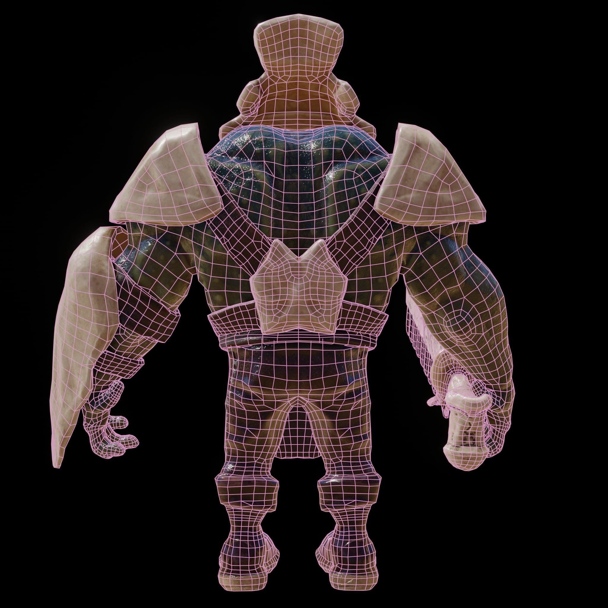 3d Model Frog Warrior Vr Ar Low Poly Cgtrader