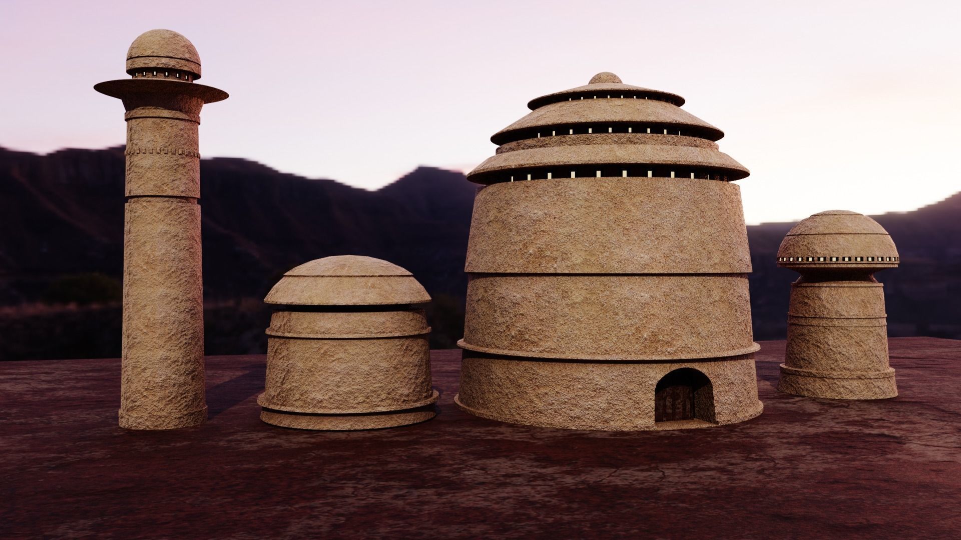 Jabba The Hutts Palace Tatooine Low-poly 3D model_5