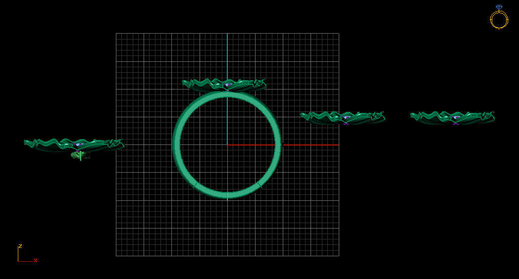 flower set hibiscus in gold 3D print model_6