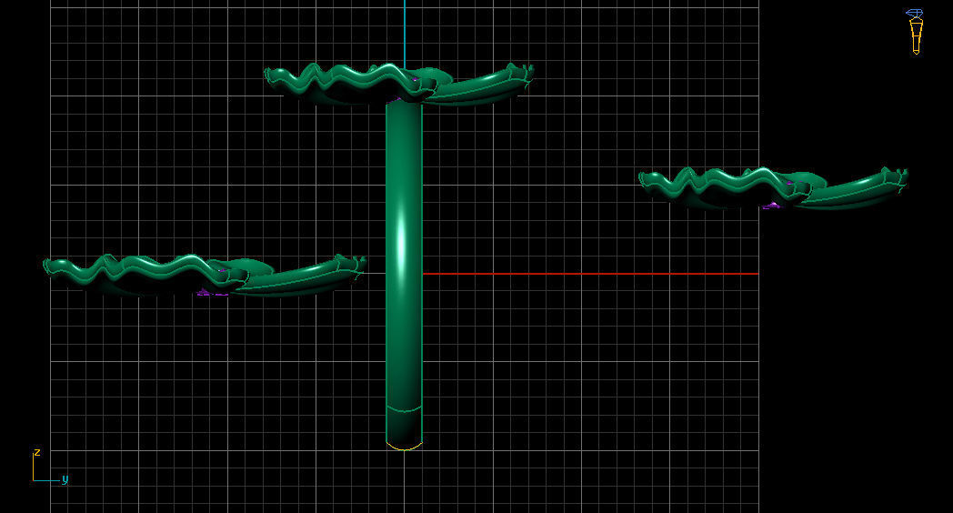 flower set hibiscus in gold 3D print model_7