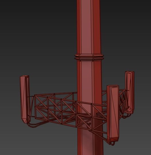 Radio Mast Low-poly 3D model_6