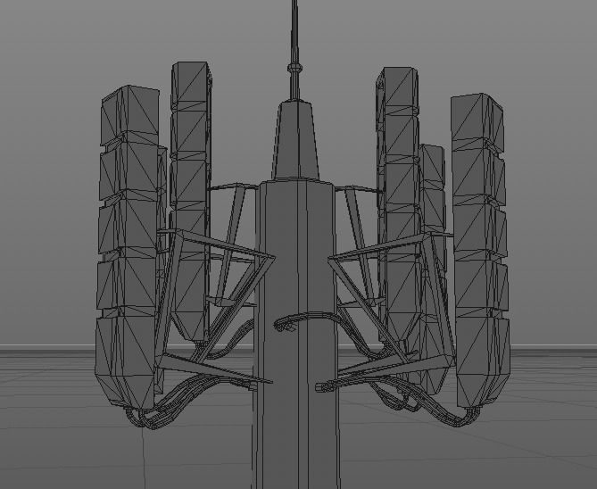 Radio Mast Low-poly 3D model_5