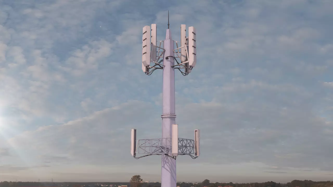 Radio Mast Low-poly 3D model_0
