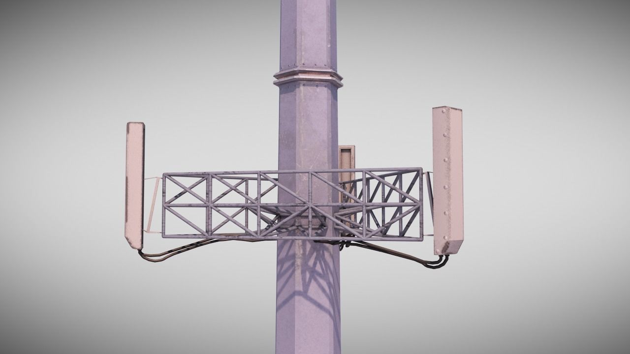 Radio Mast Low-poly 3D model_4