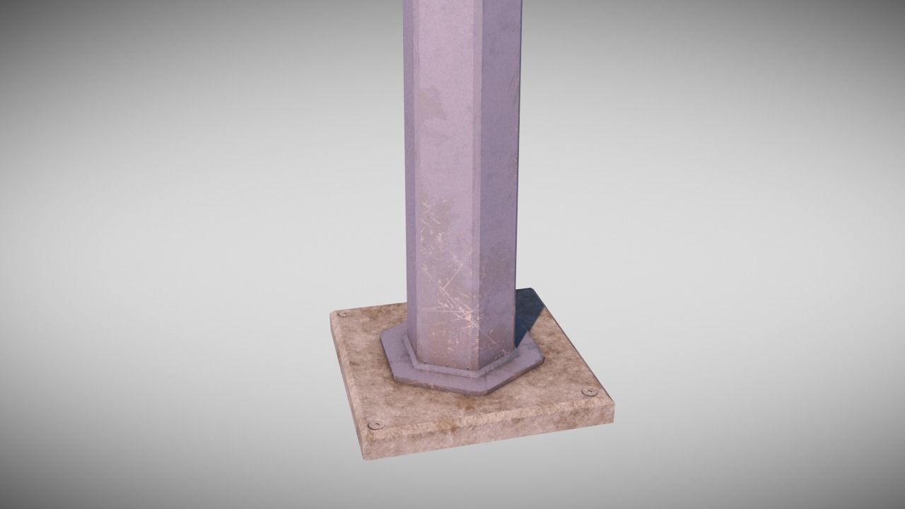 Radio Mast Low-poly 3D model_3