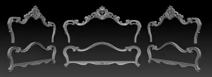  Classic Bed 3D relief models 3D print model