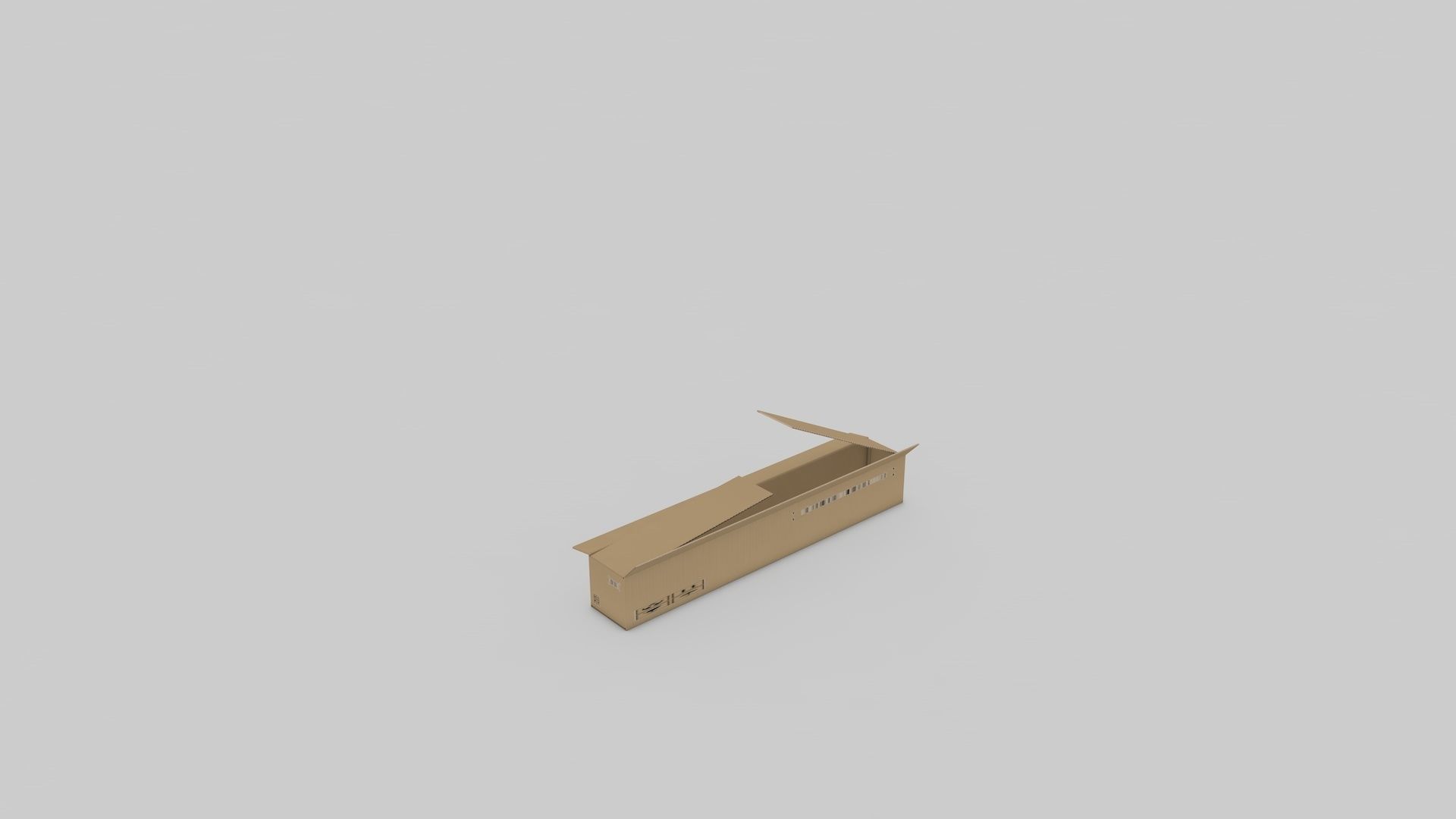Cardboard Parcel Box Adjustable and Rigged  3D model_40