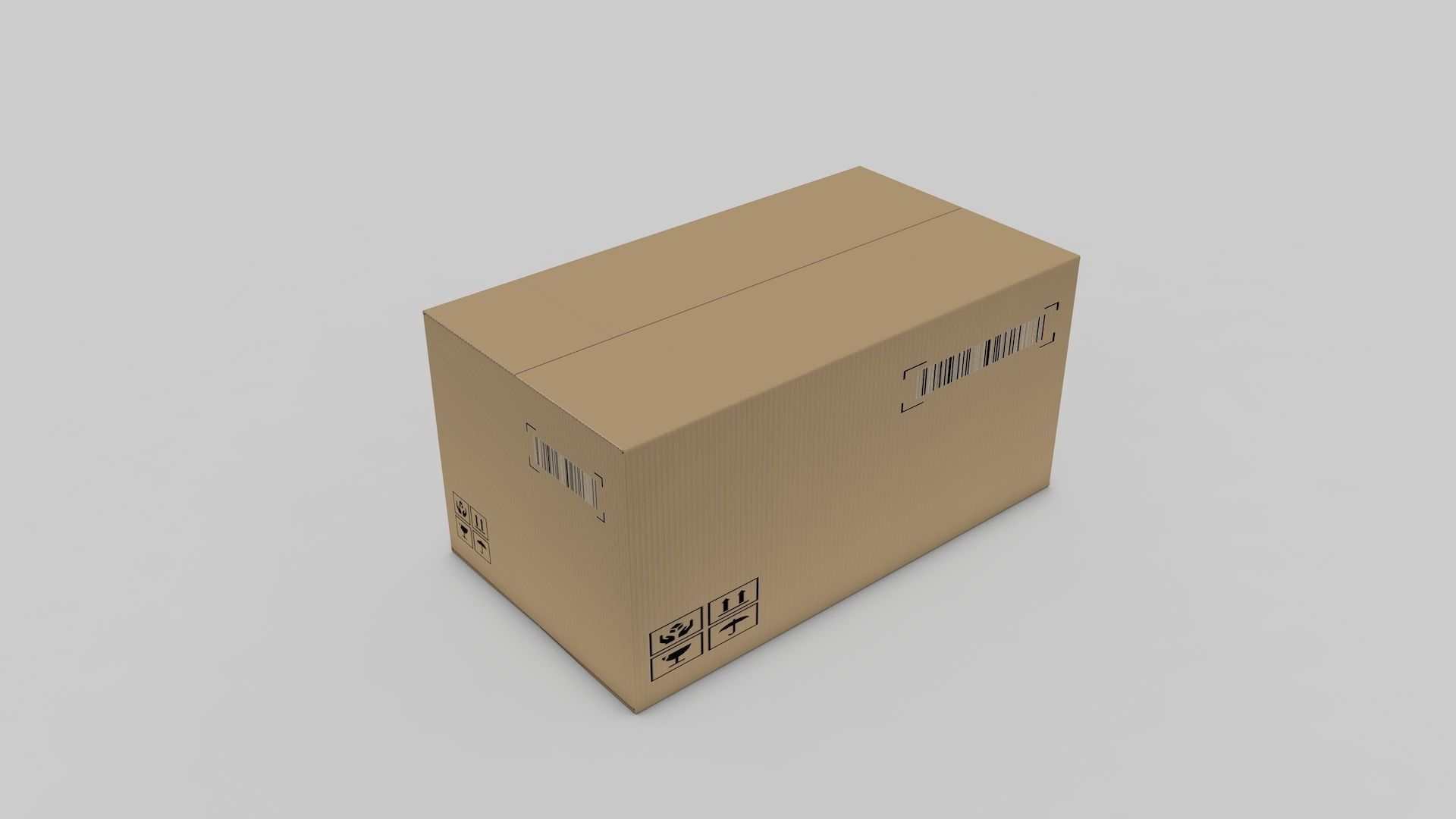Cardboard Parcel Box Adjustable and Rigged  3D model_9