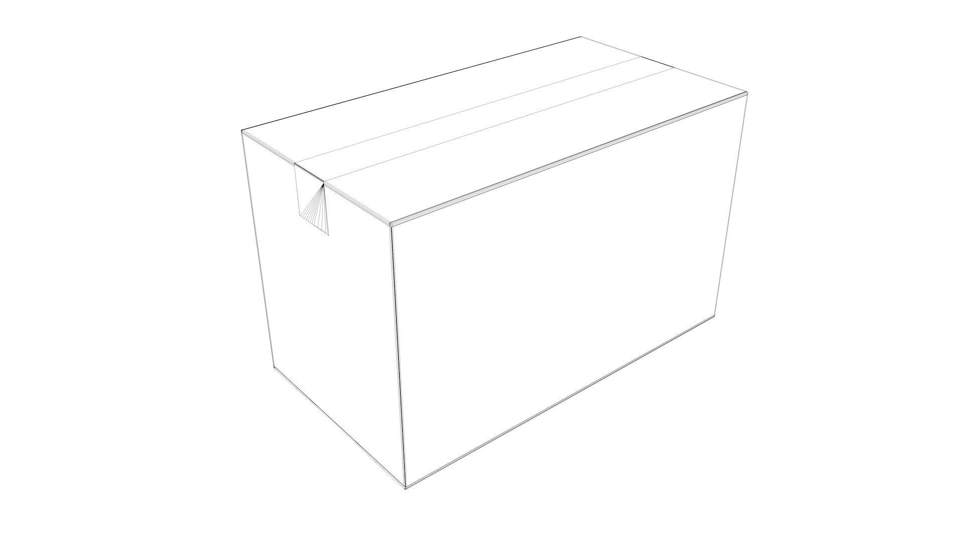 Cardboard Parcel Box Adjustable and Rigged  3D model_54