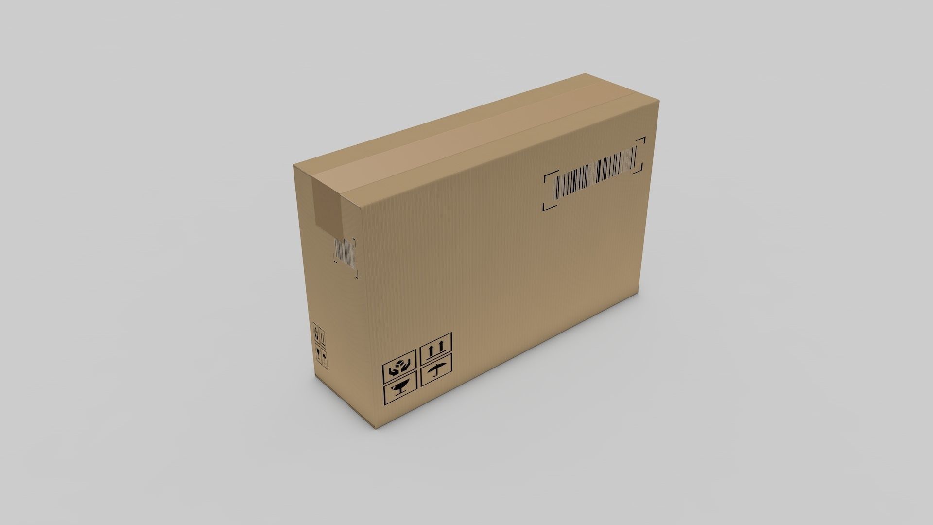 Cardboard Parcel Box Adjustable and Rigged  3D model_14