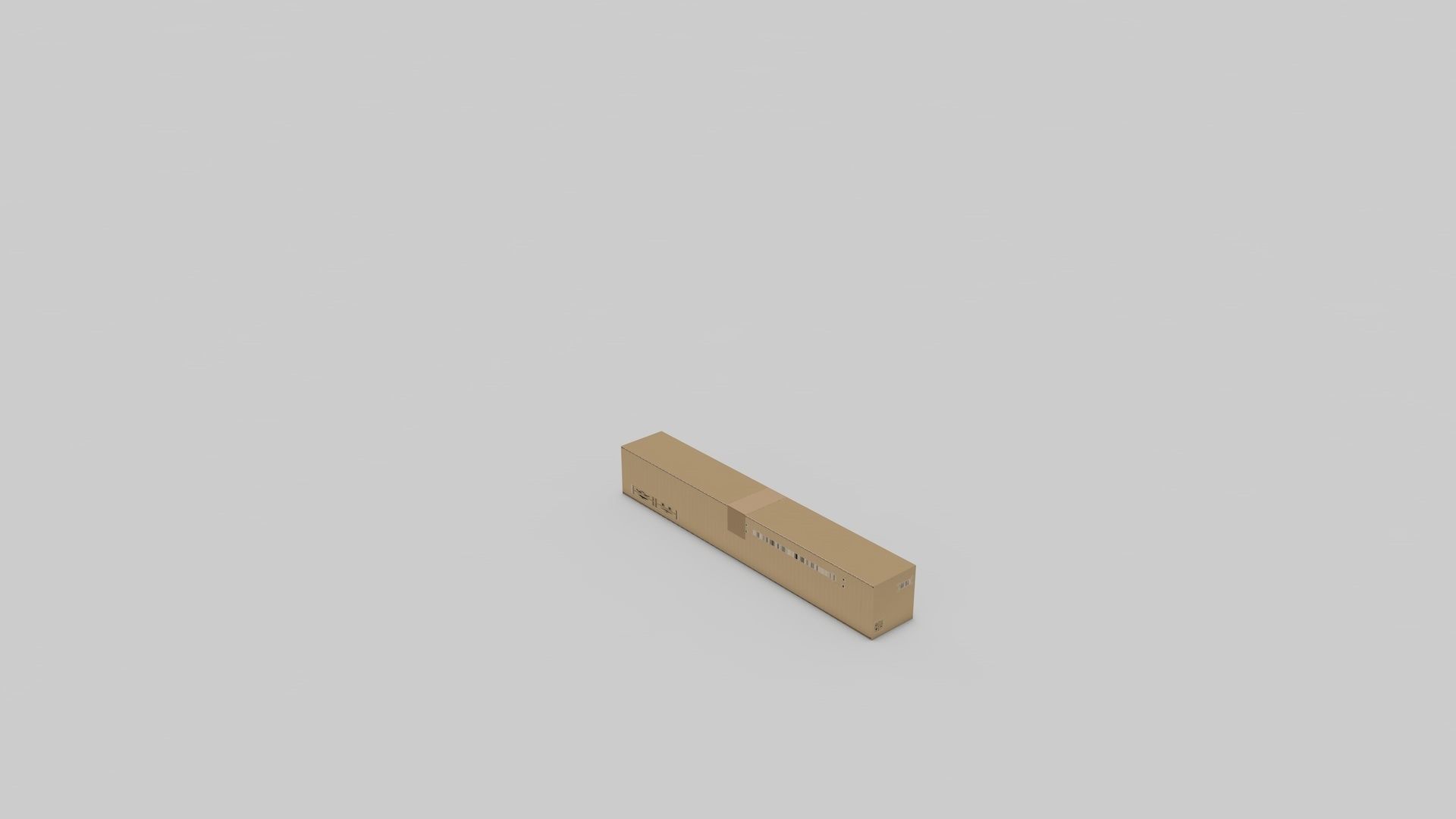 Cardboard Parcel Box Adjustable and Rigged  3D model_42