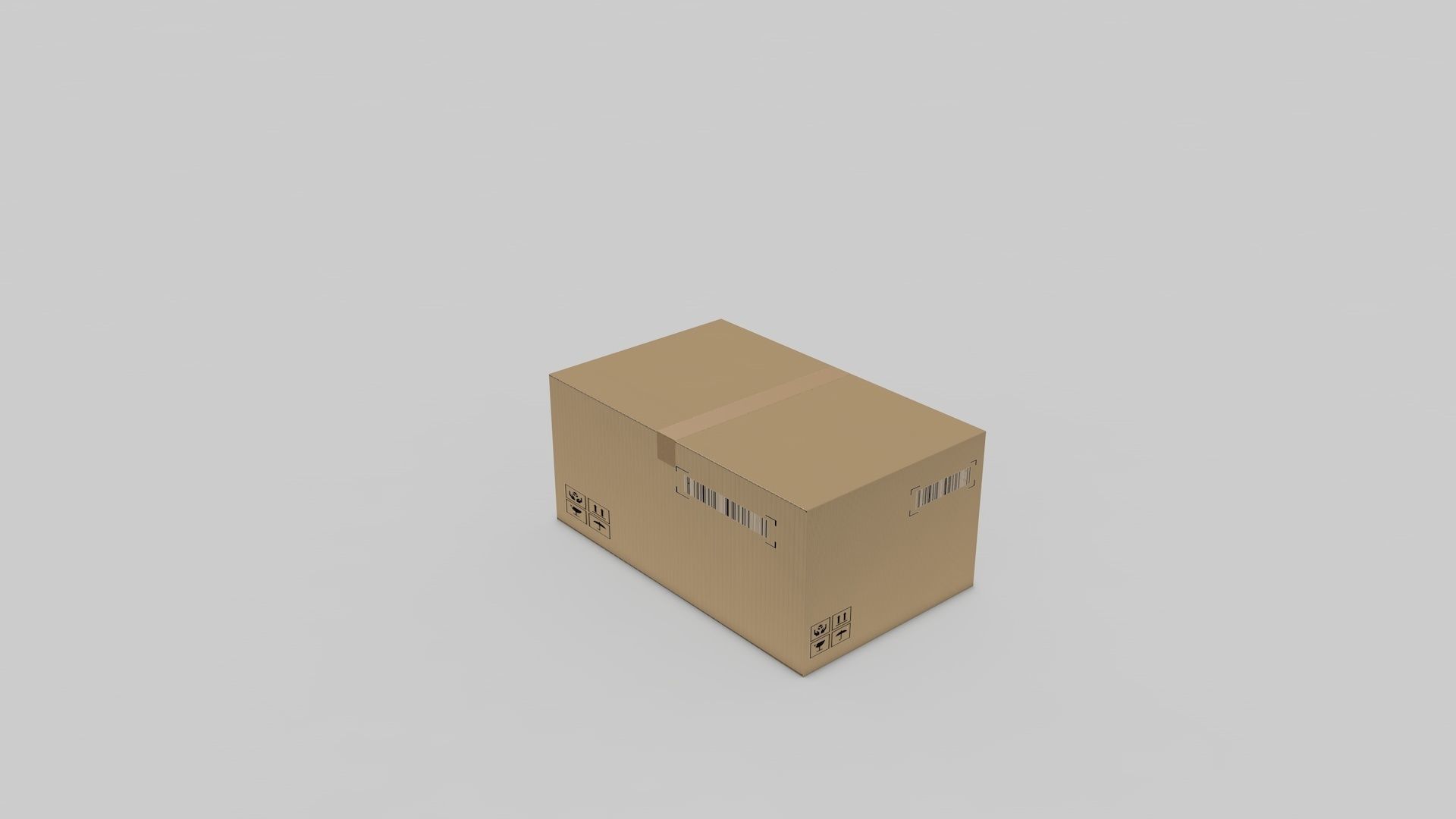 Cardboard Parcel Box Adjustable and Rigged  3D model_44