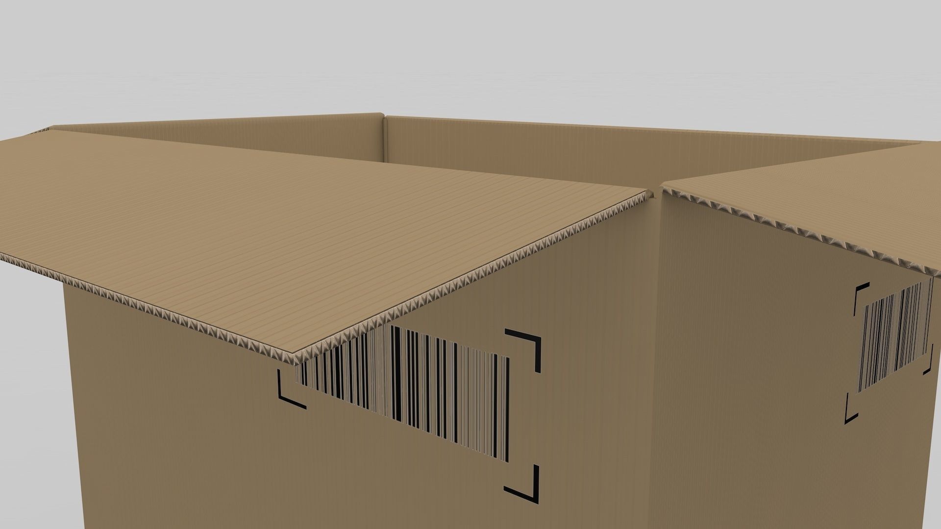 Cardboard Parcel Box Adjustable and Rigged  3D model_48