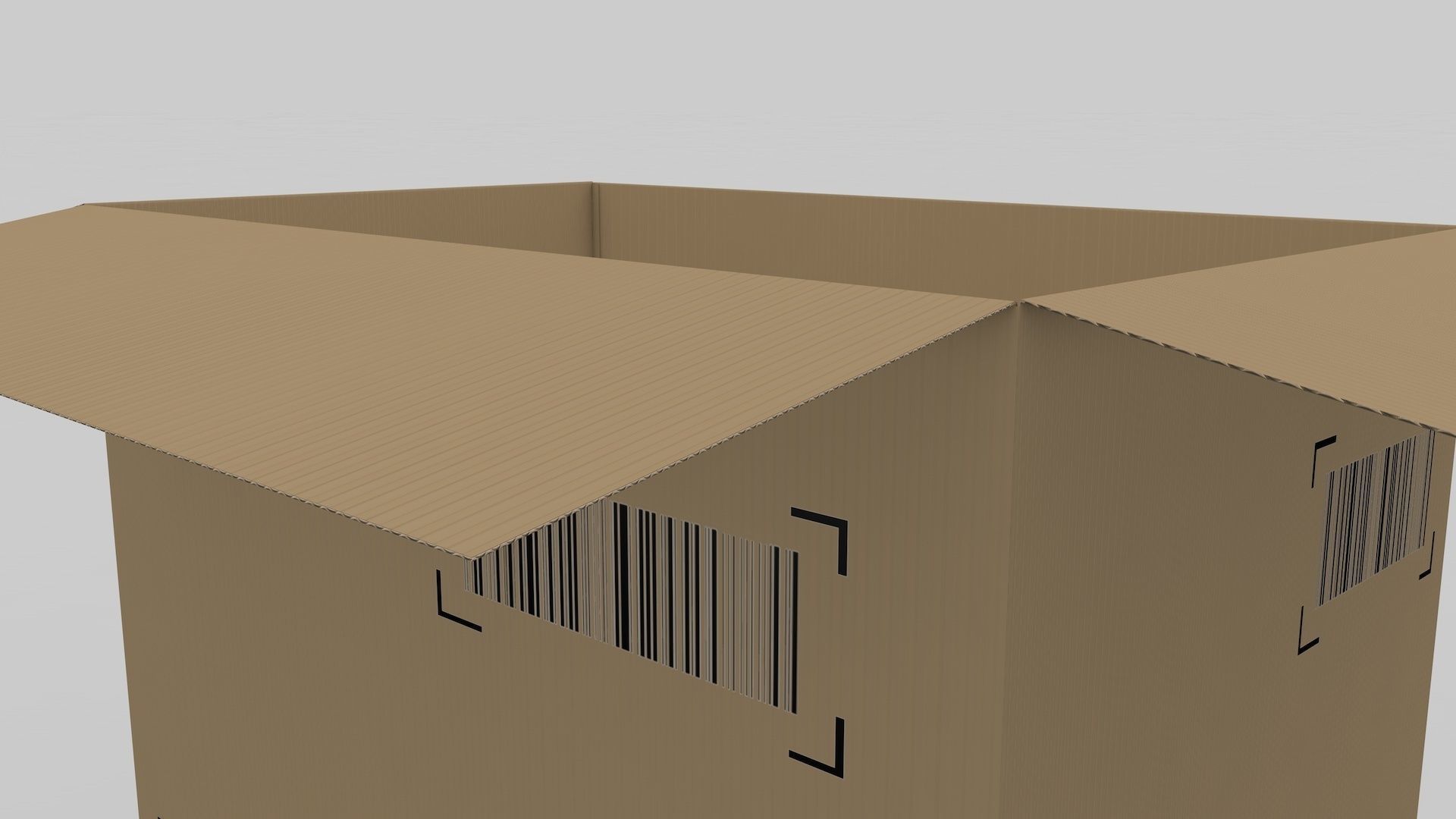 Cardboard Parcel Box Adjustable and Rigged  3D model_47