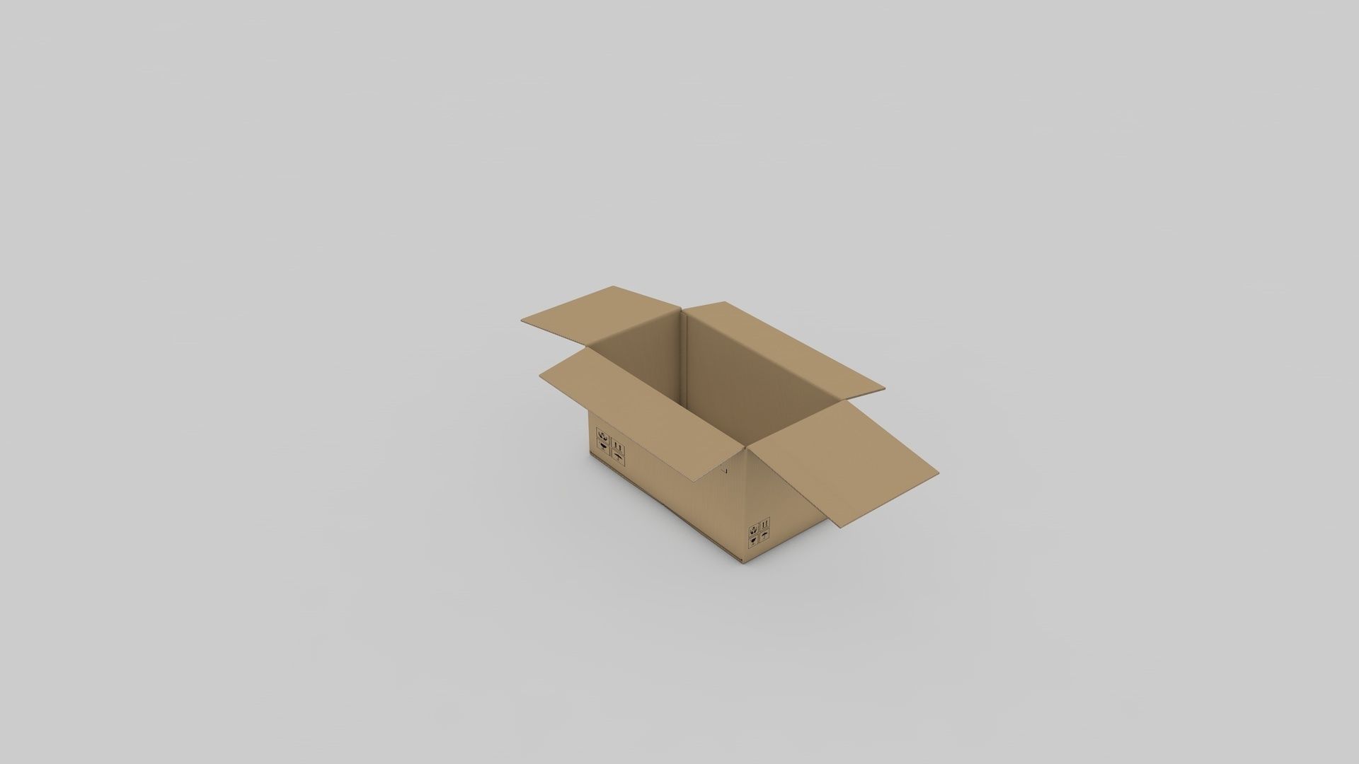 Cardboard Parcel Box Adjustable and Rigged  3D model_21