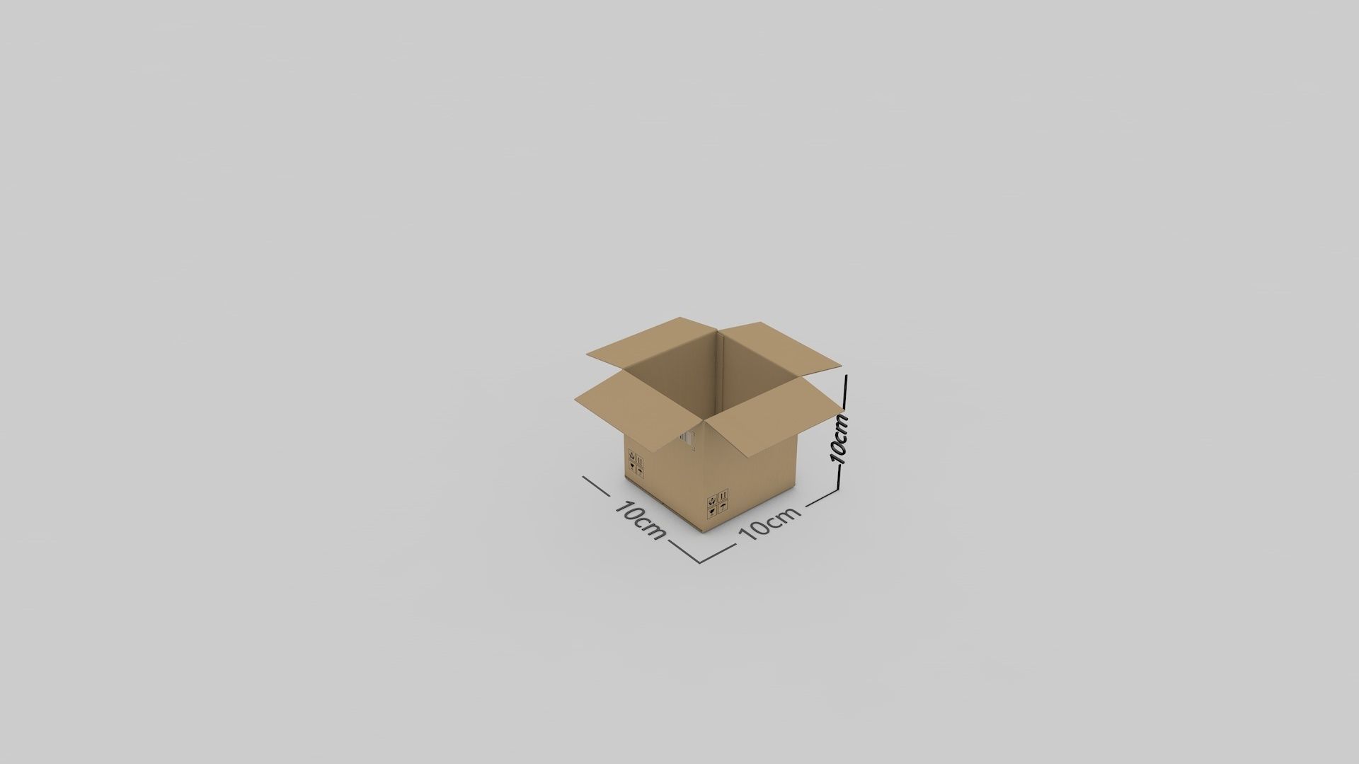 Cardboard Parcel Box Adjustable and Rigged  3D model_24