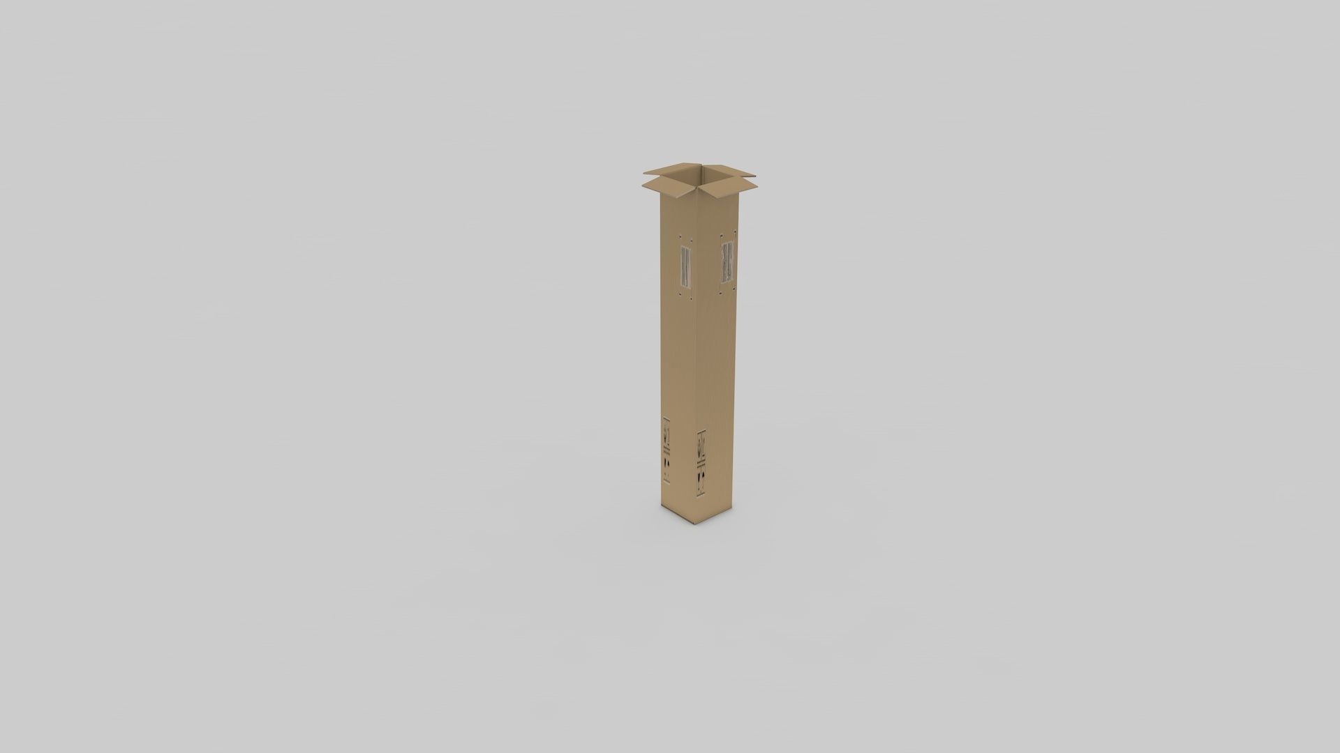 Cardboard Parcel Box Adjustable and Rigged  3D model_35