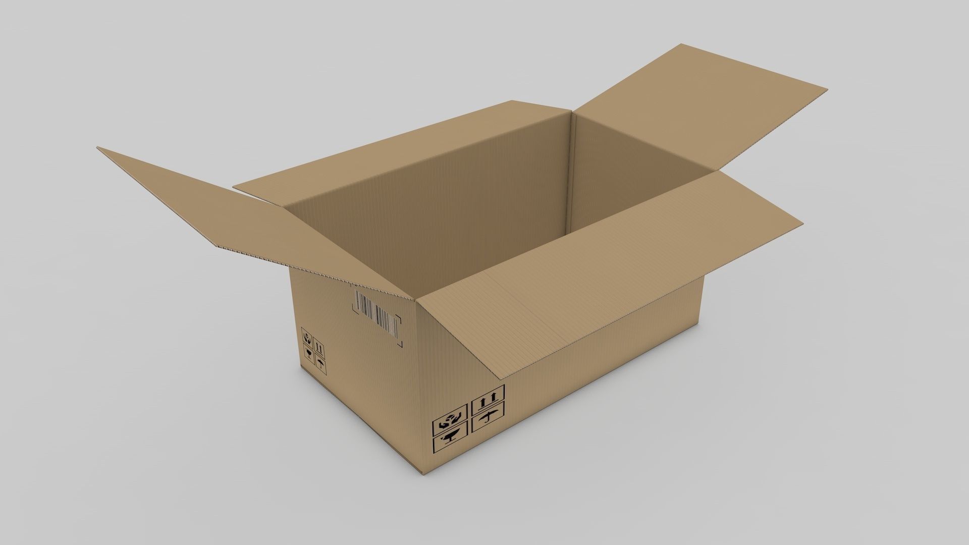 Cardboard Parcel Box Adjustable and Rigged  3D model_6