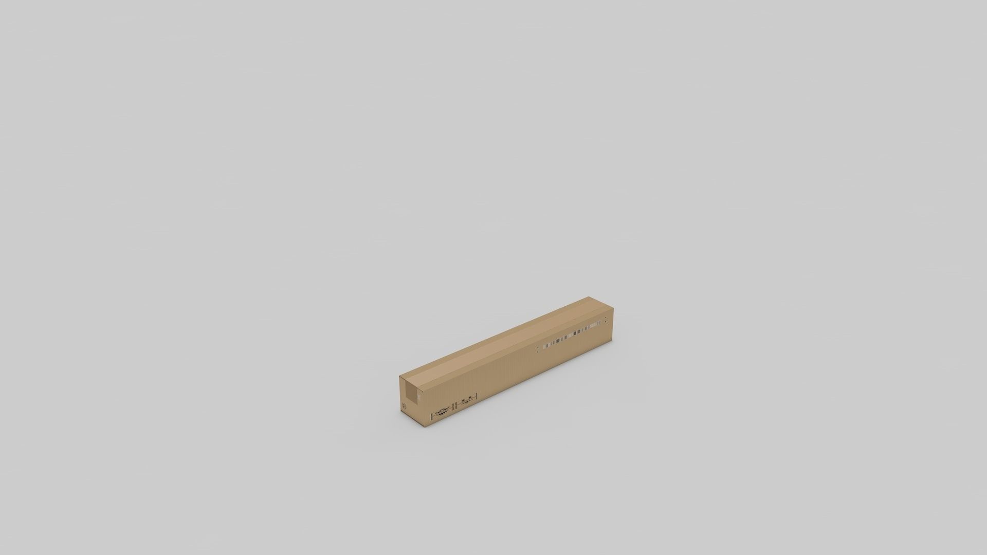 Cardboard Parcel Box Adjustable and Rigged  3D model_41