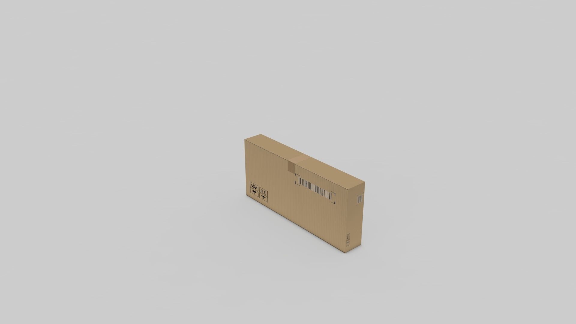 Cardboard Parcel Box Adjustable and Rigged  3D model_43