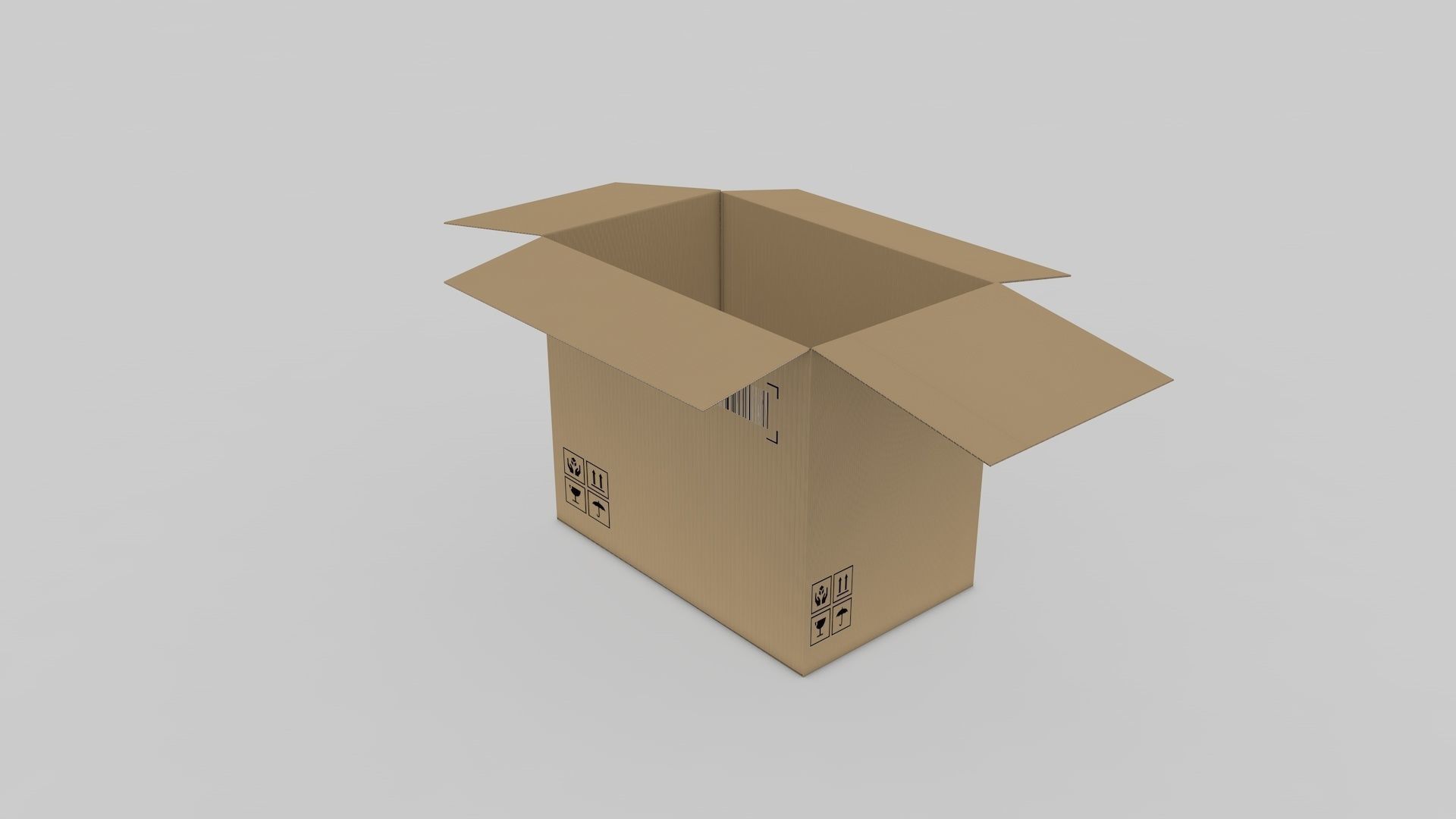 Cardboard Parcel Box Adjustable and Rigged  3D model_46