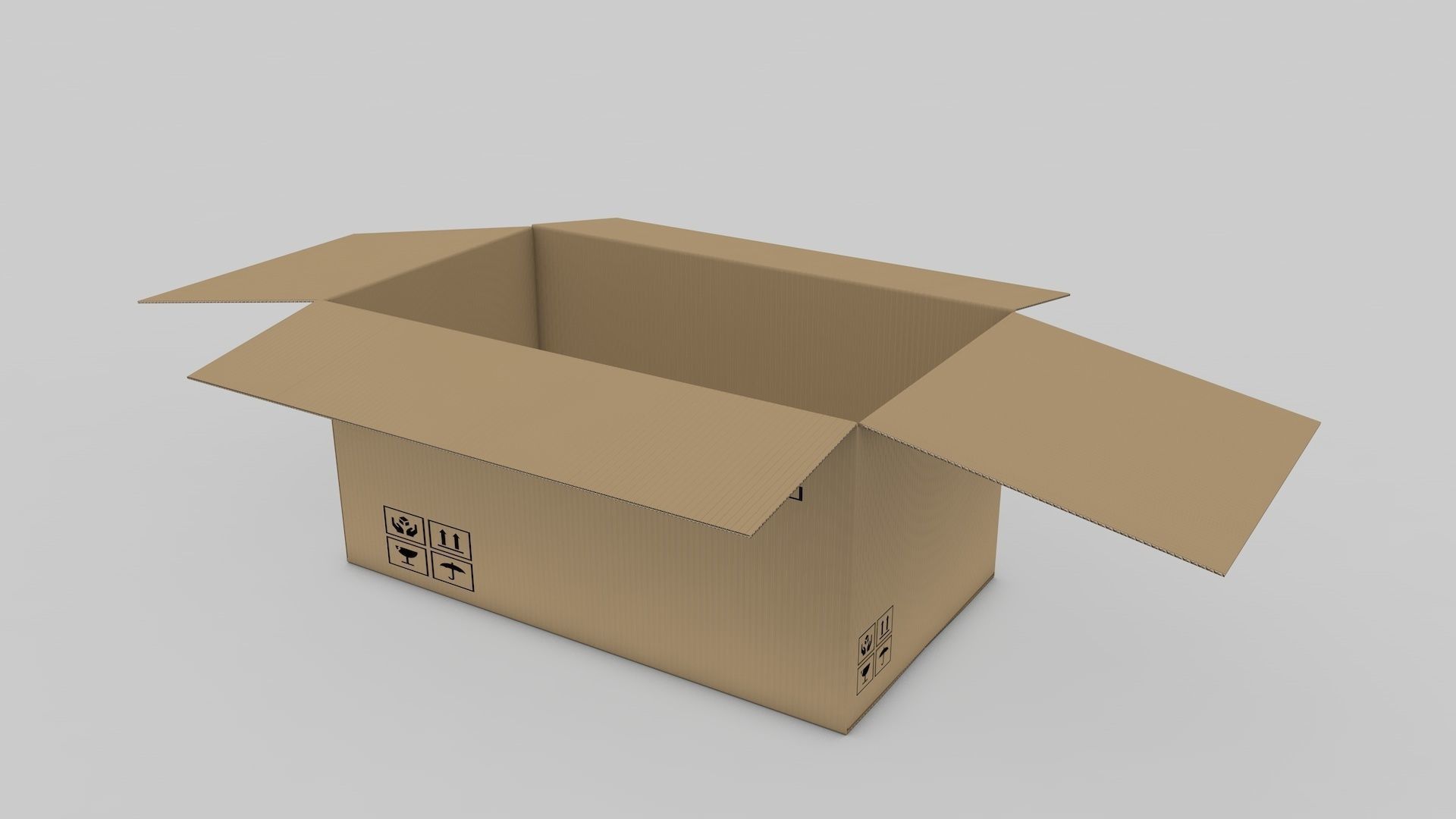 Cardboard Parcel Box Adjustable and Rigged  3D model_2