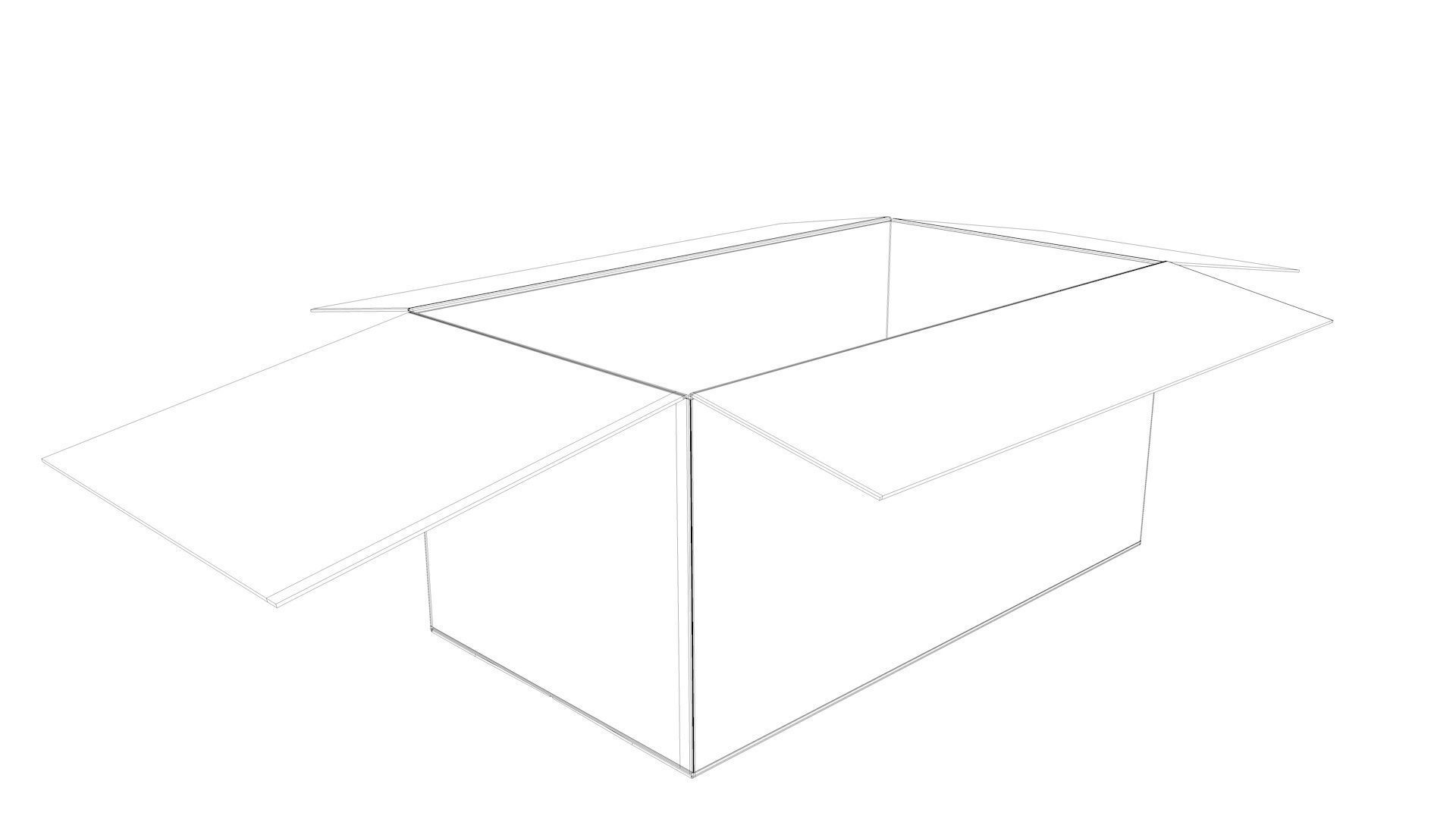 Cardboard Parcel Box Adjustable and Rigged  3D model_52