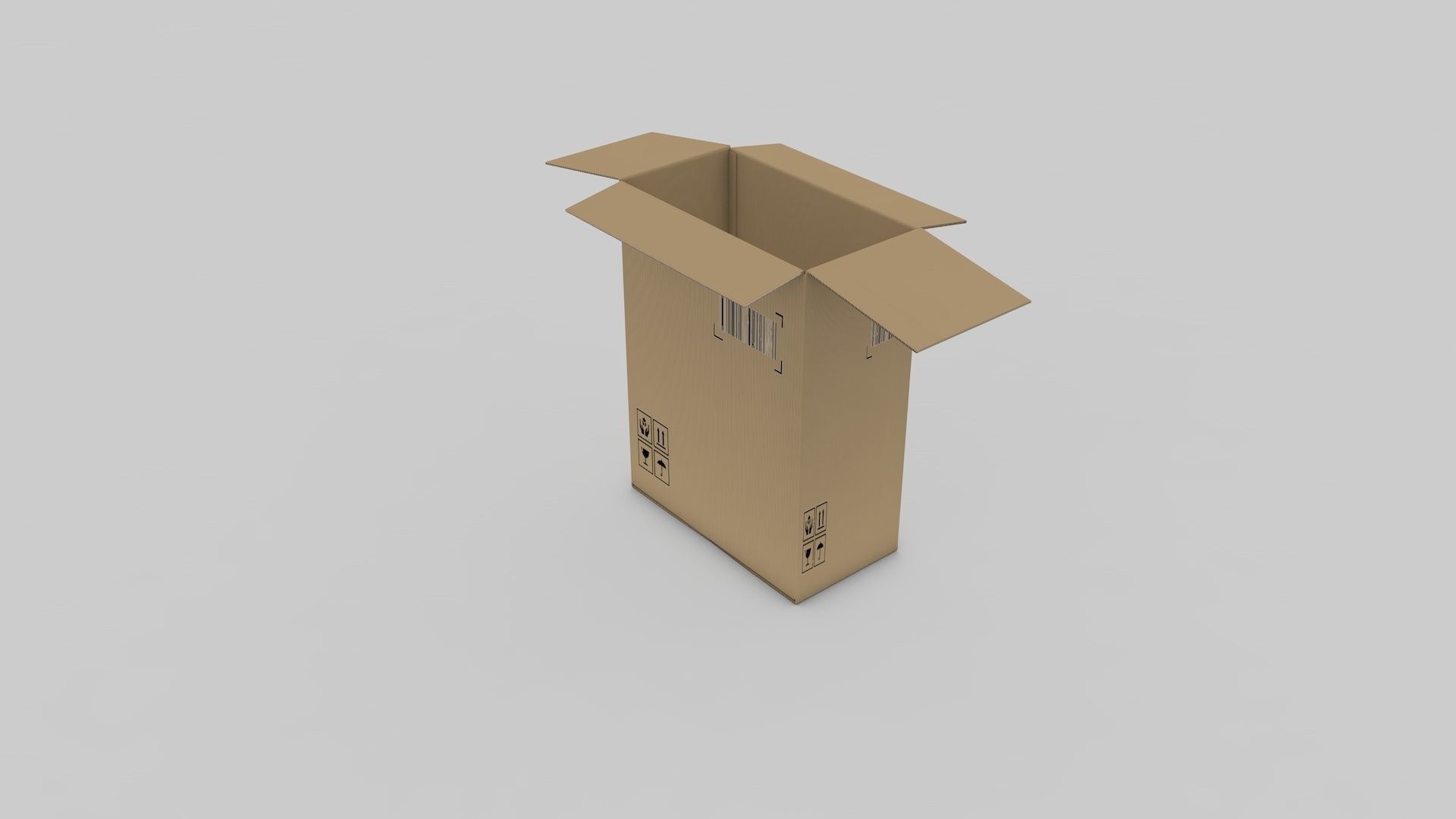 Cardboard Parcel Box Adjustable and Rigged  3D model_20
