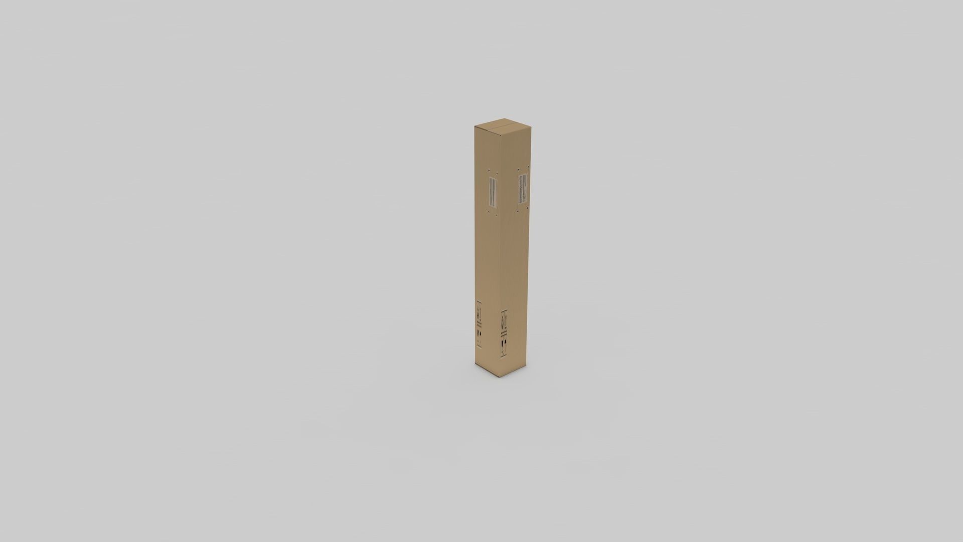 Cardboard Parcel Box Adjustable and Rigged  3D model_33