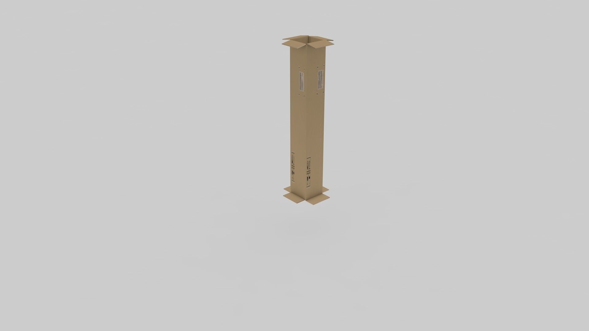 Cardboard Parcel Box Adjustable and Rigged  3D model_37