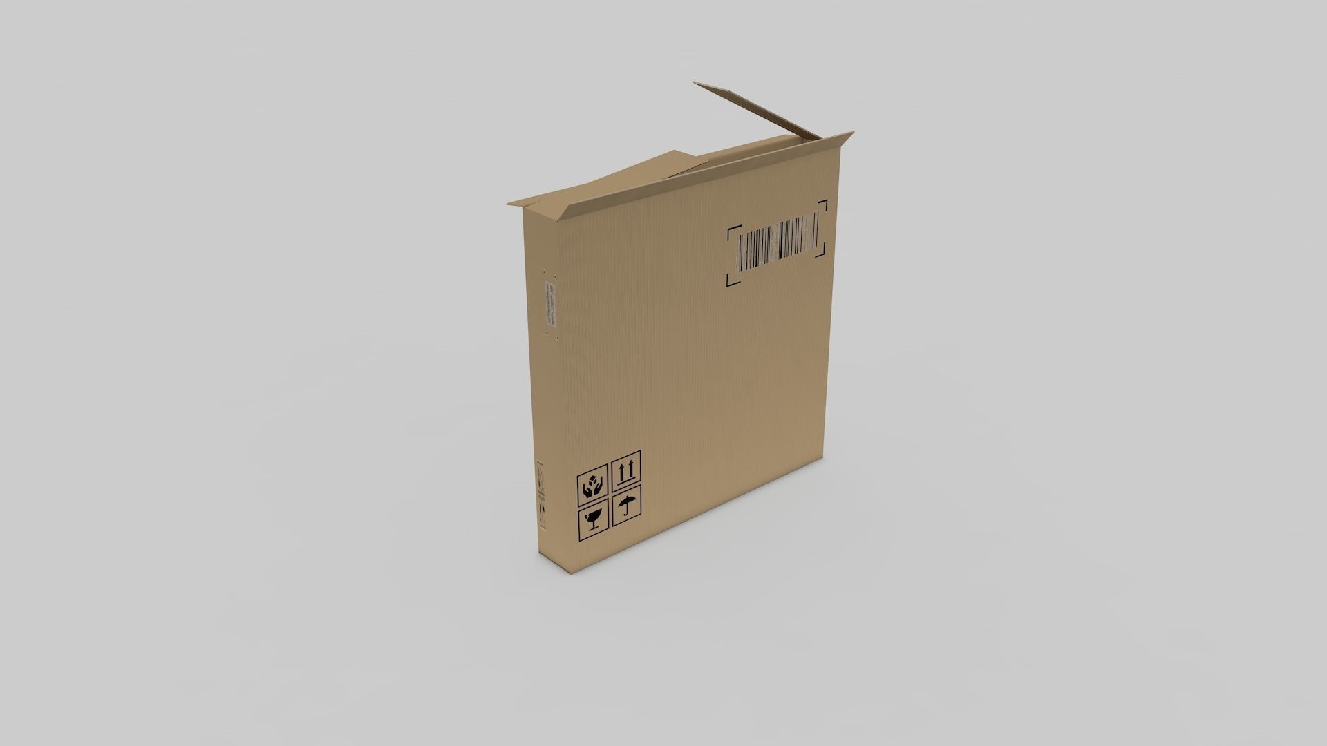 Cardboard Parcel Box Adjustable and Rigged  3D model_39