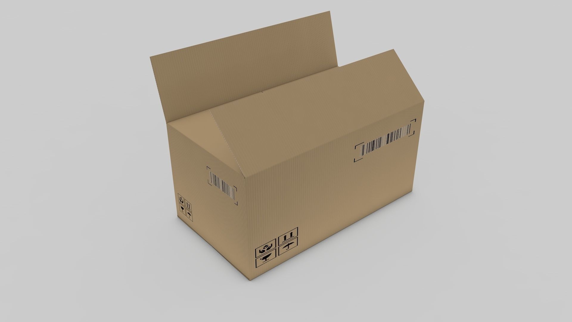 Cardboard Parcel Box Adjustable and Rigged  3D model_8