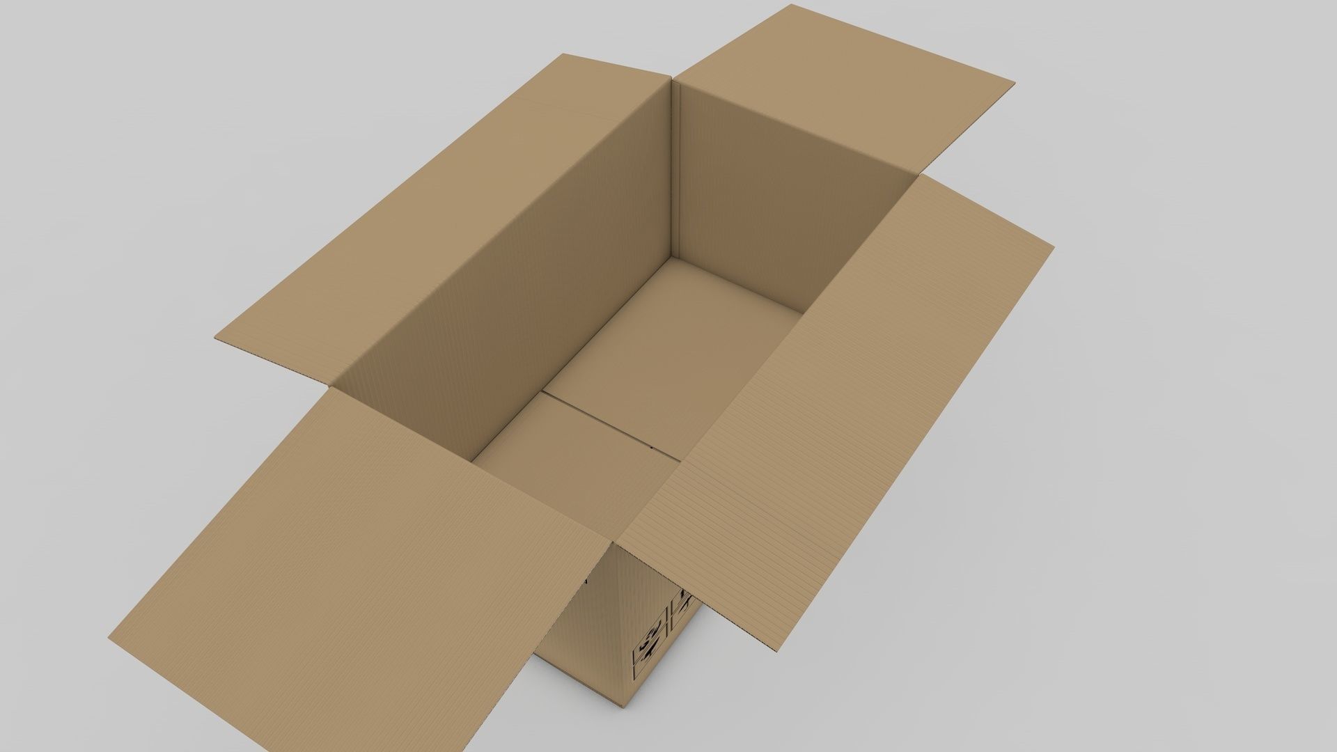 Cardboard Parcel Box Adjustable and Rigged  3D model_4