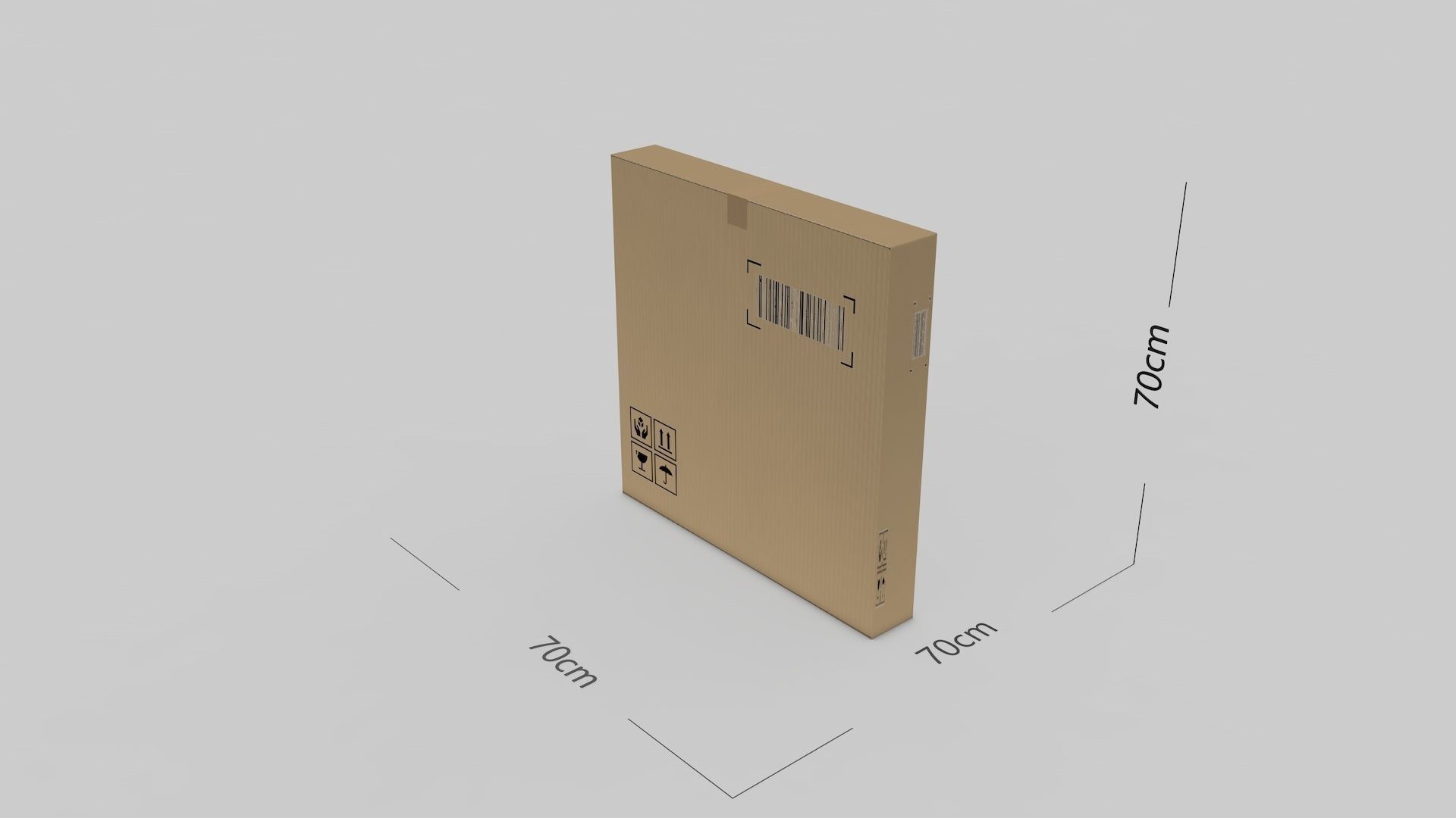 Cardboard Parcel Box Adjustable and Rigged  3D model_31