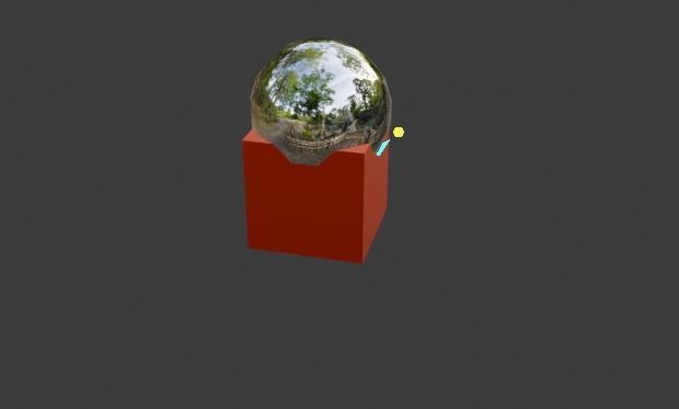 Shiny Metal Ball on Red Stand Low-poly 3D model_7