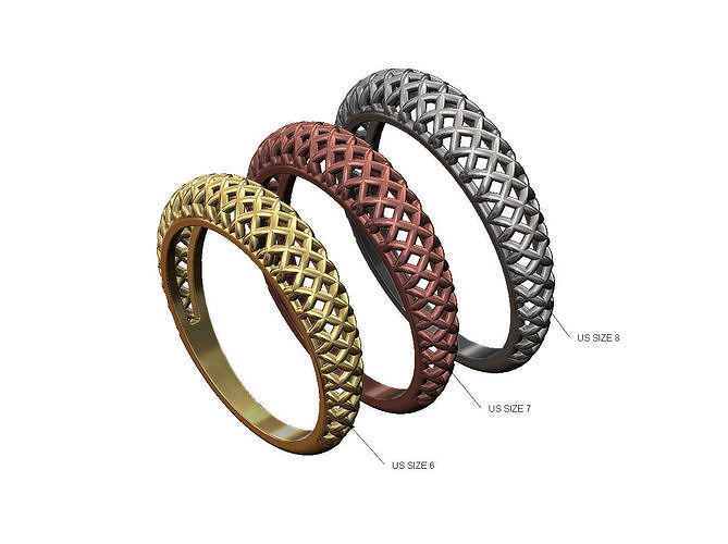 Wireframe dome ring 3D print model