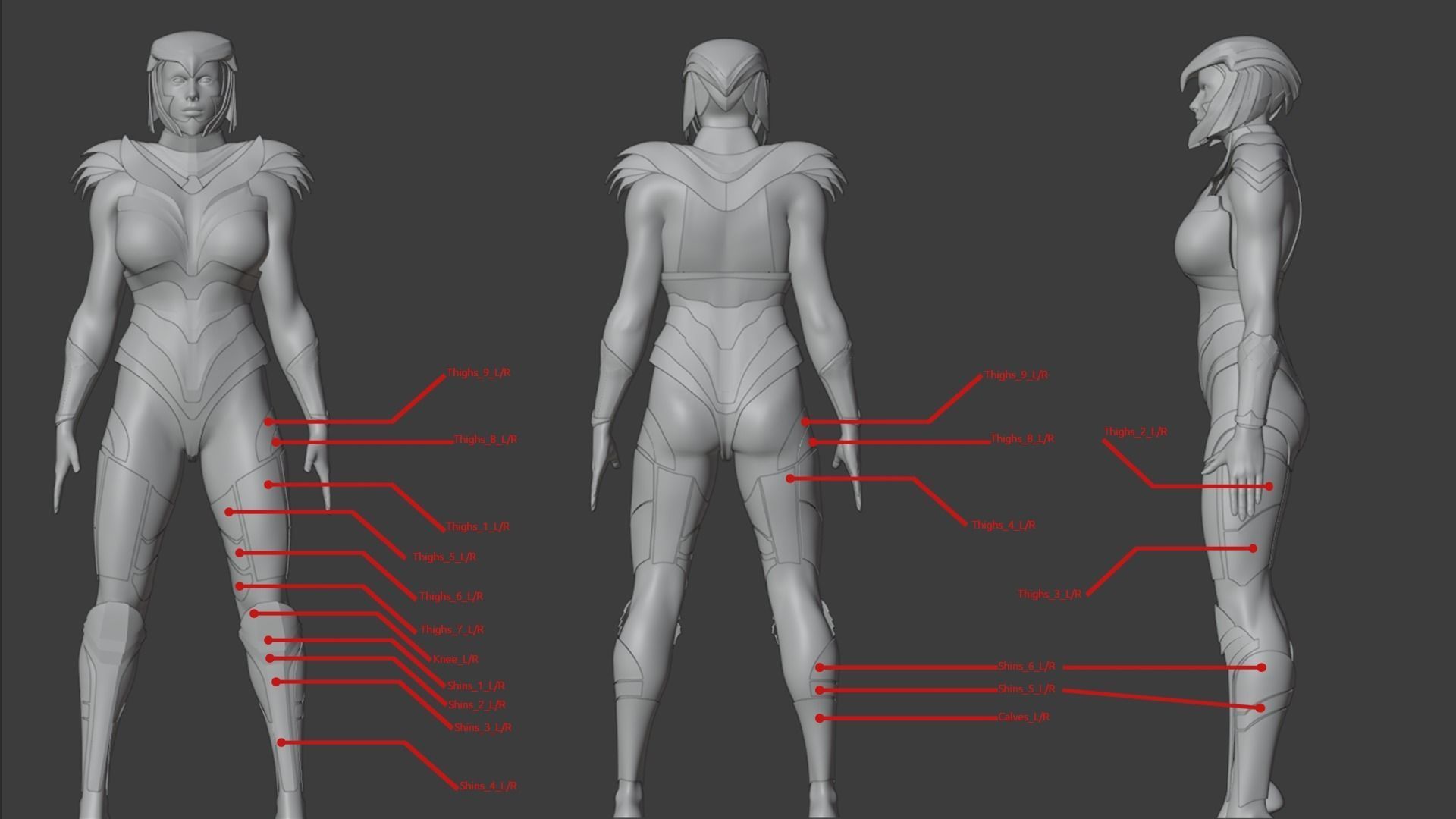 Wonder Woman Golden Eagle Armor Legs for Cosplay 3D print model_4