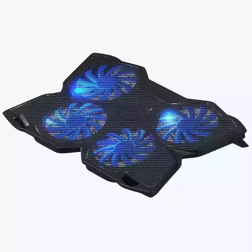 Cooling Pad for Laptops with Four Fans Low-poly 3D model