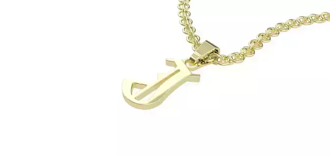 Gothic J letter pendant