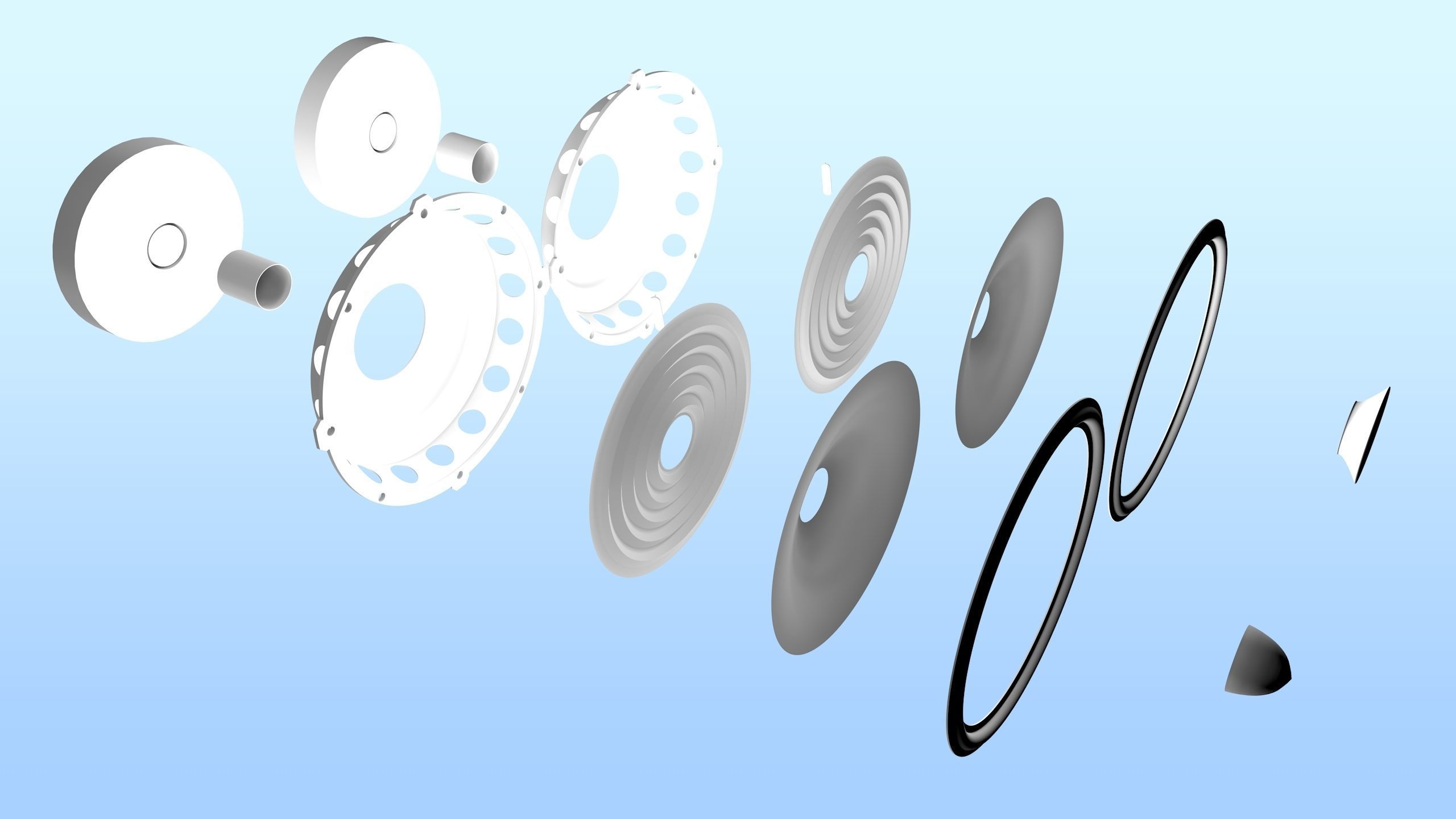 Dual Cone-Bullet Speaker Free 3D model_5