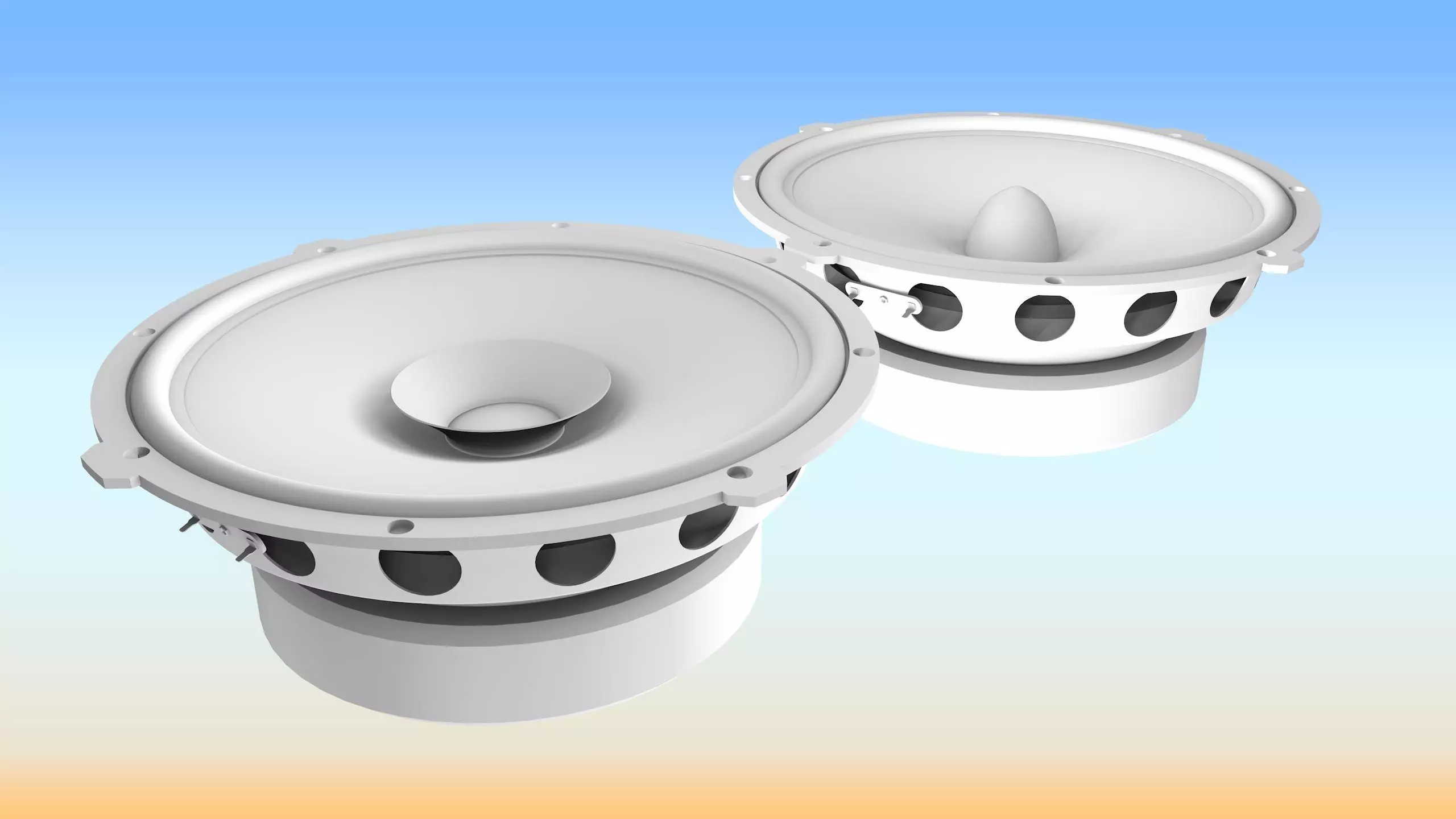 Dual Cone-Bullet Speaker Free 3D model_0