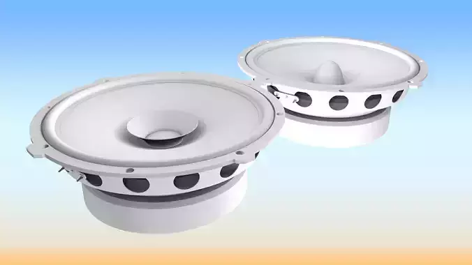 Dual Cone-Bullet Speaker Free 3D model
